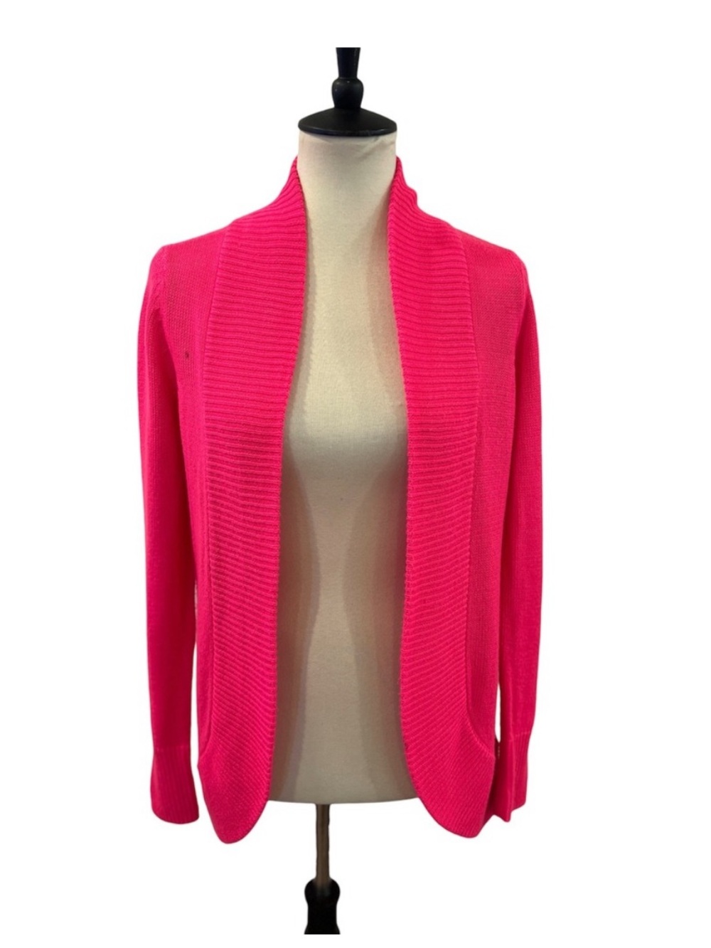 Lilly Pulitzer Amalie Open Front Cardigan Hot Pink Sz S *see note